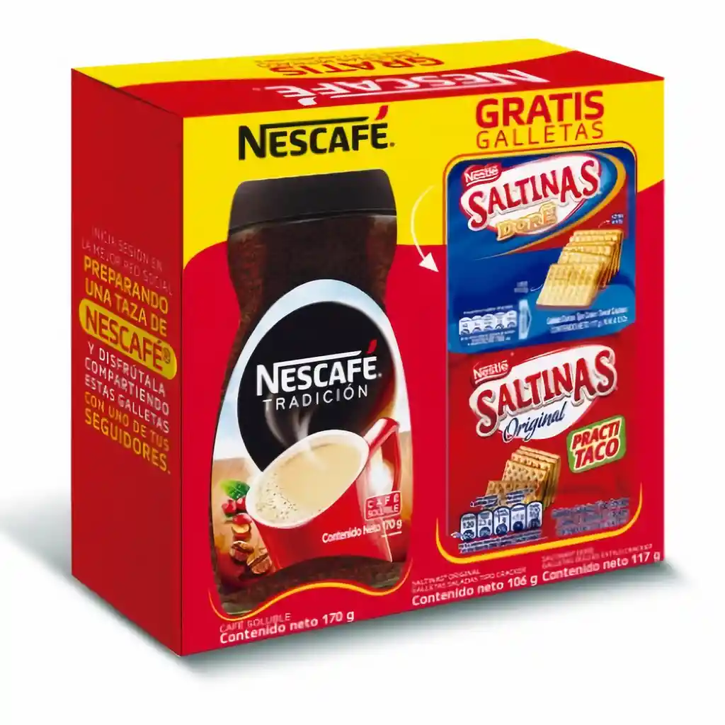 Nescafé Tradición + Saltinas Original + Saltinas Doré