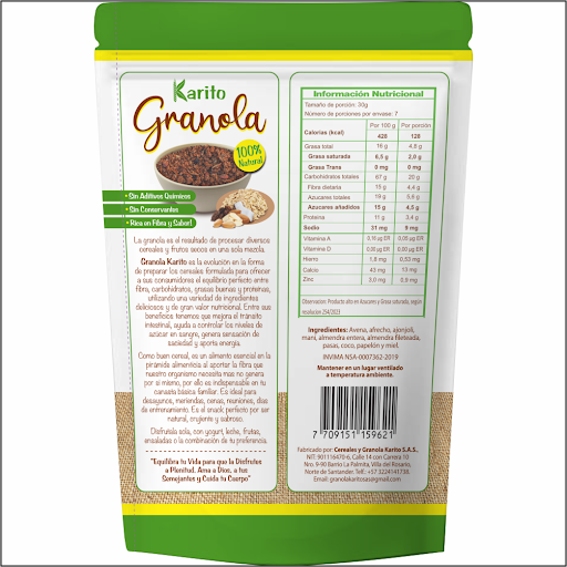 Granola Kartitoalmendras Coco Maní