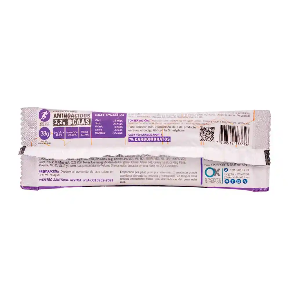 Ox Electro Sabor Frutos Azules Polvo Osn