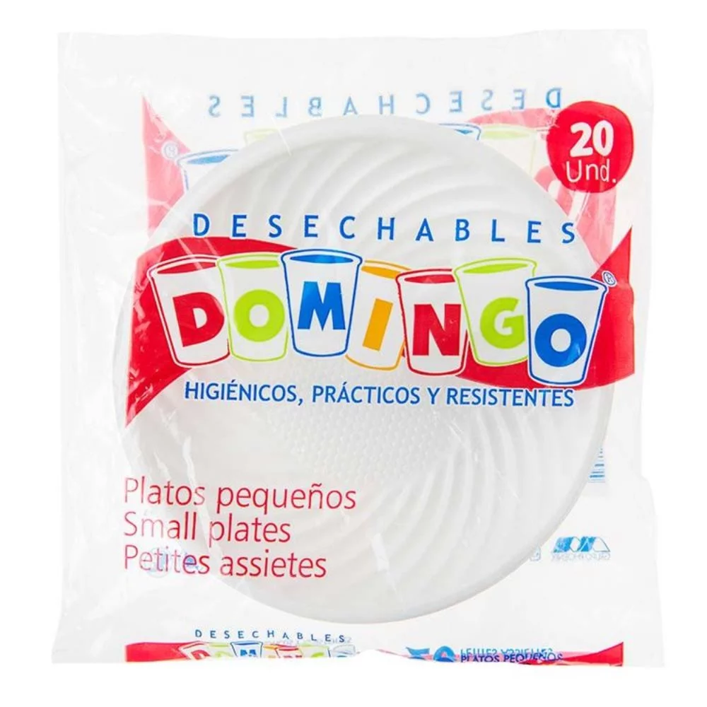 Domingo Platos Pequeños Desechables 20 und