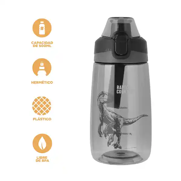 Vaso Plástico Mango Silicona Jurassic Azul Oscuro 500 mL Miniso