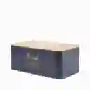 Recipiente Pan Azul Mate y Madera Ambiente Gourmet