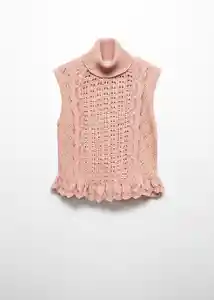 Chaleco Heidi Rosa Talla XS Mujer Mango