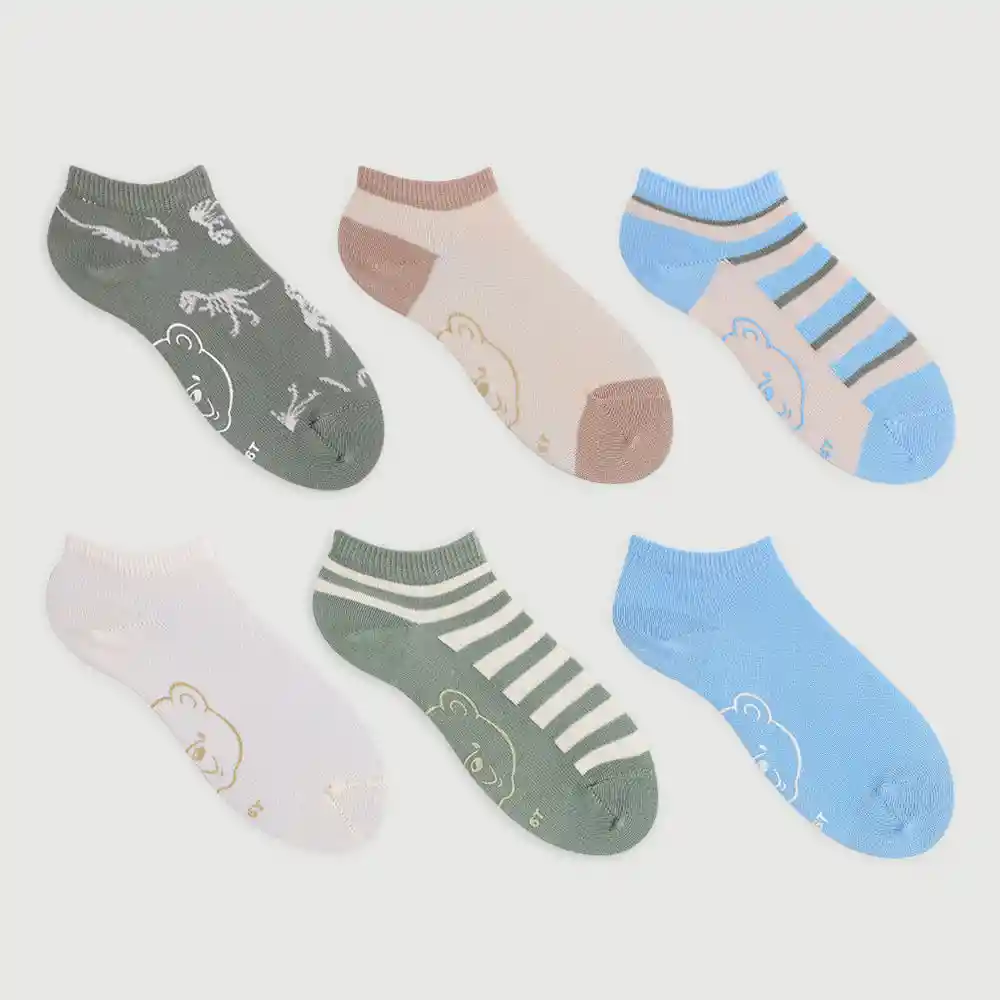 Medias Casuales Tobilleras Bebito Kenai X6 Baby Fresh Talla 5t-6t