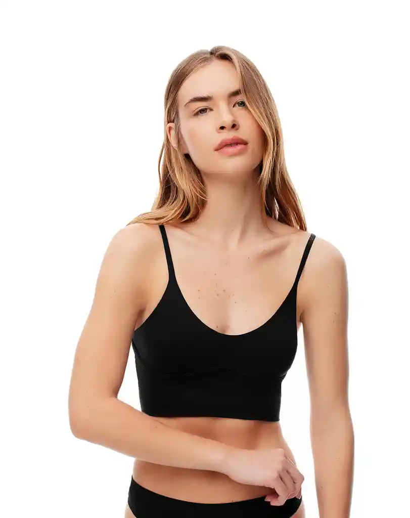 Top Escote en V Seamless Doble Tira Femenino Lizax Top Gef