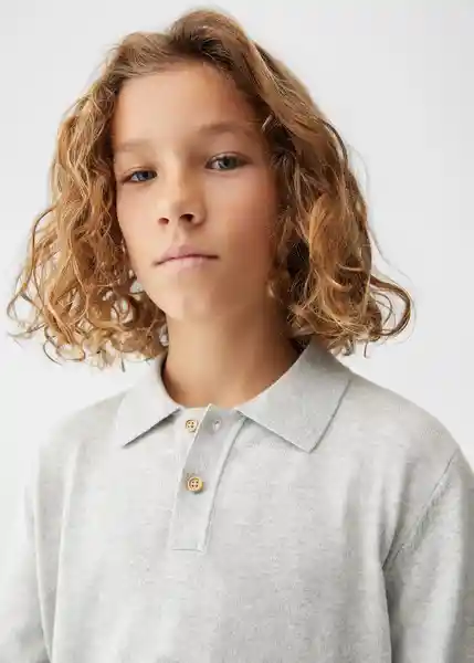 Jersey Polo Gris Talla 06 Niños Mango