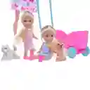 Bonnie Pink Muñeca Con Sus Mellizas y Sus Mascotas