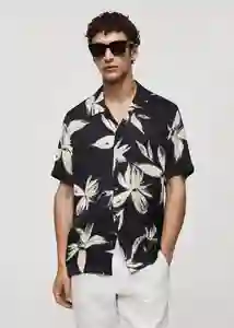 Camisa Mikonos Negro Talla M Hombre Mango