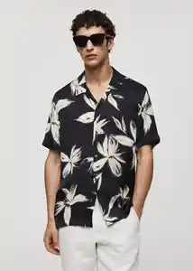 Camisa Mikonos Negro Talla M Hombre Mango