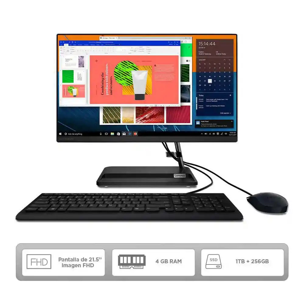 Computador All In One Lenovo Amd Athlon Ram 4 Gb 1 Tb Hdd + 256 Gb Ssd F0ex0092ld