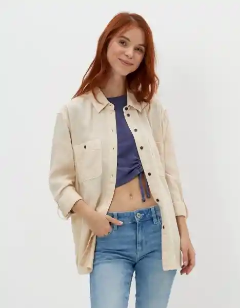 Camisa Mujer Beige X-Small American Eagle