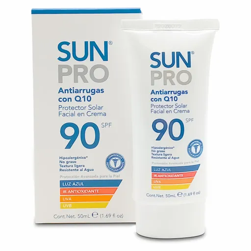 Sun Protector Solar Facial Antiarrugas Pro 90 Spf Con Q10