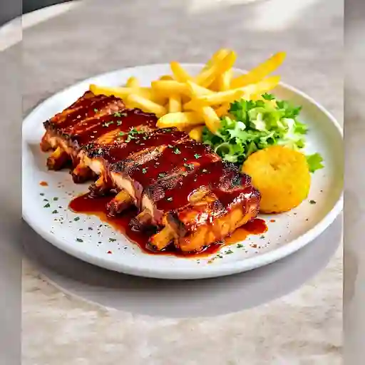 1/2 Costillas de cerdo a la bbq