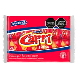 Capri Galletas Tipo Wafer Sabor a Fresa