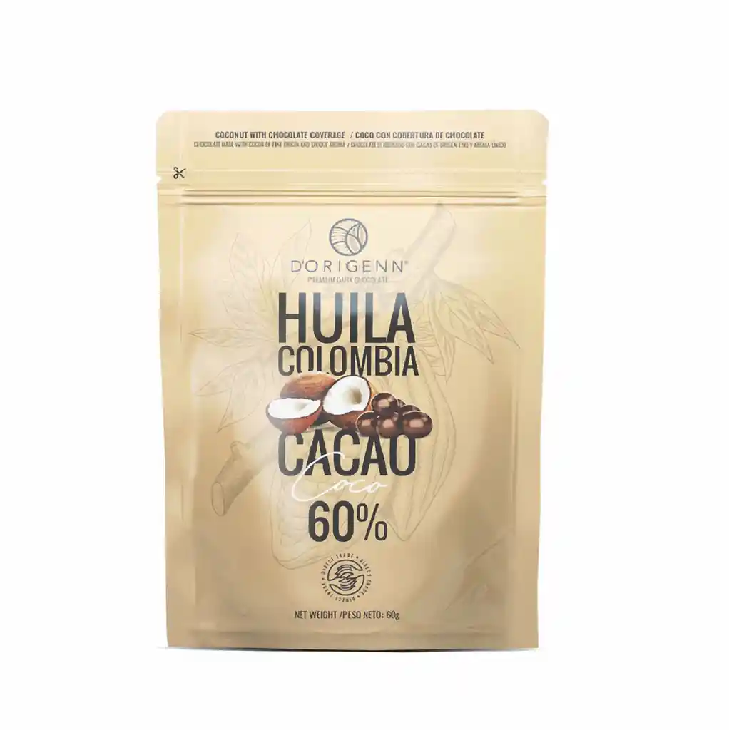 Dorigenn Coco Cubierto Con Chocolate 60 g