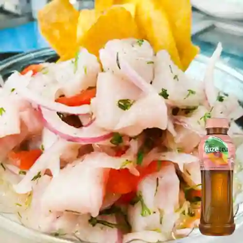 Combo Ceviche de Pescado + Fuze Tea Durazno 400 ml