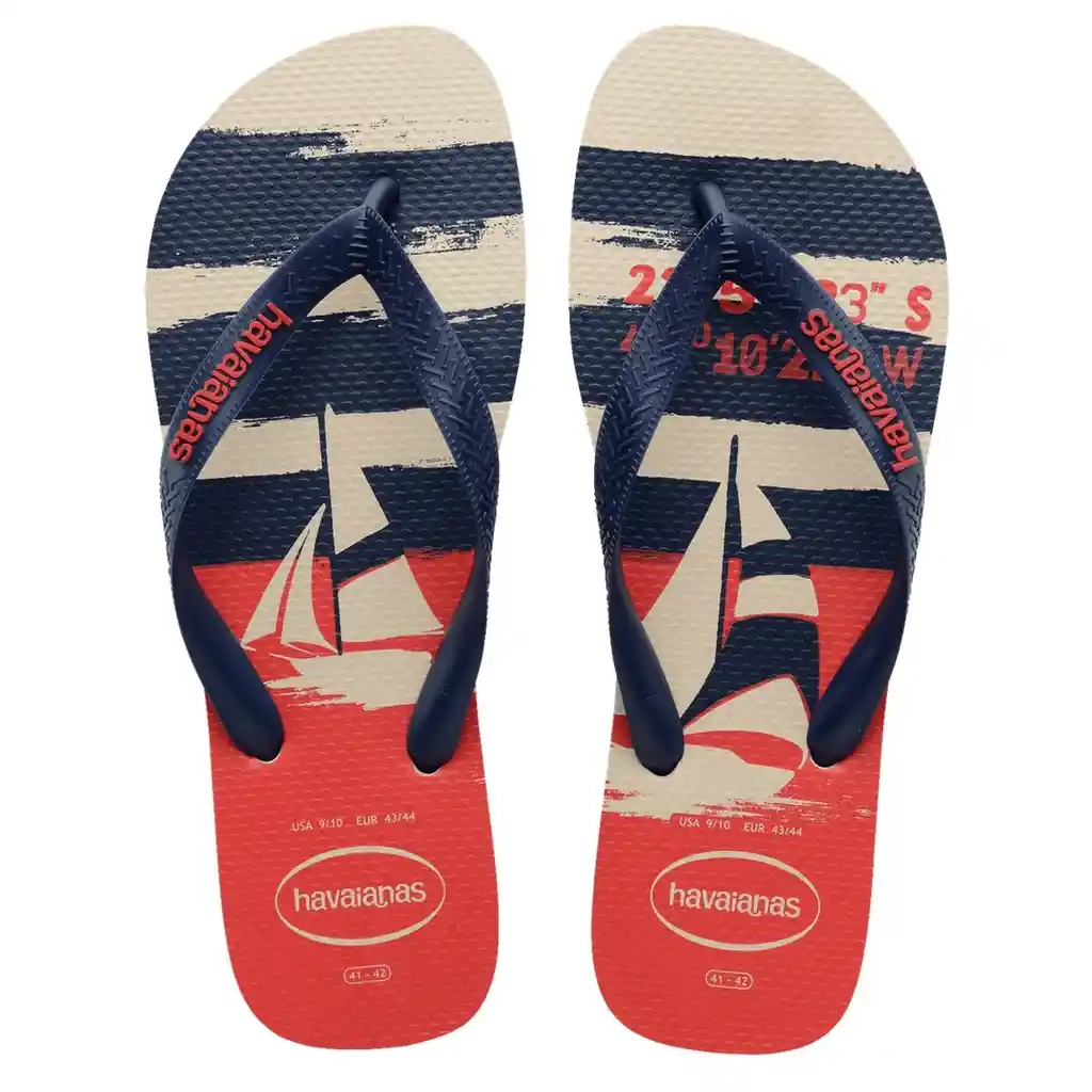 Sandalias Havaianas Top Nautical Hombre Beige/azul Talla 43/44