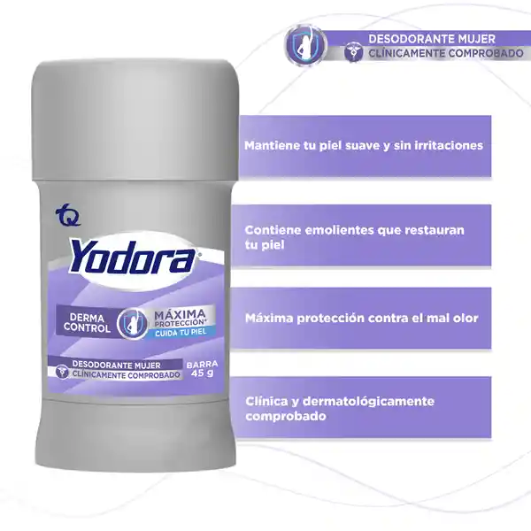 Yodora Desodorante Barra Derma Control