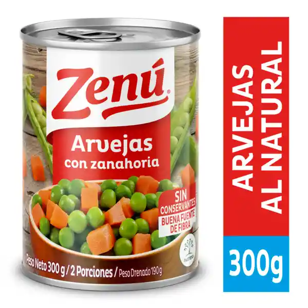 Zenú Arveja con Zanahoria sin Conservantes