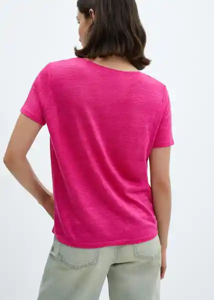 Camiseta Linito Fucsia Talla XL Mujer Mango