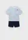 Pack Pijama Morning Azul Talla 08 Niños Mango