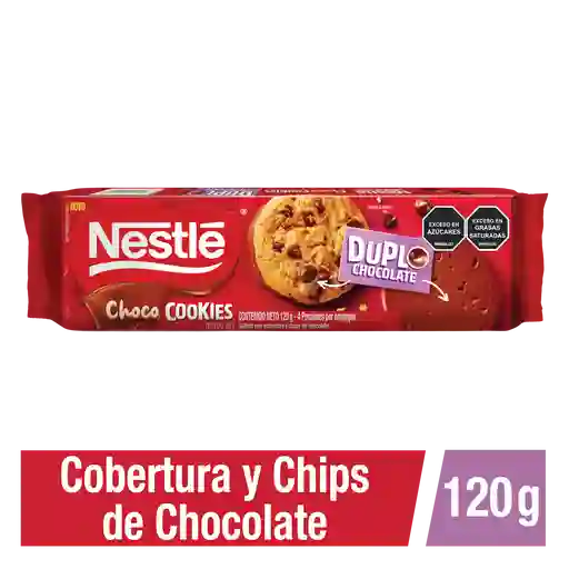 Galletas Choco Cookies NESTLÉ con cobertura y chips de chocolate x 120g