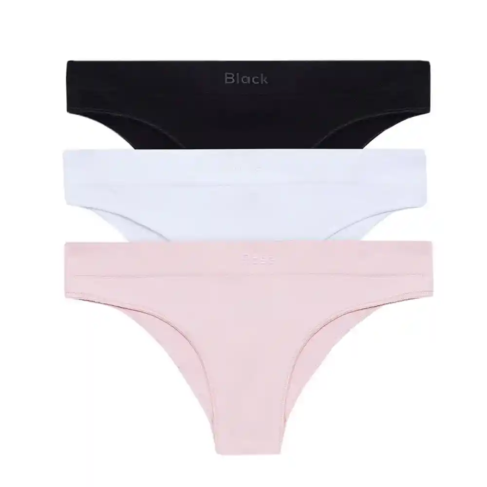 Panty de Tiro Medio en Tejido Seamless Femenino Lobeb X3 Gef Talla M