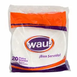 Wau Platos Grandes Blancos Desechables