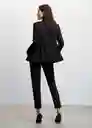 Blazer Americana Boreal Negro Talla 52 Mujer Mango