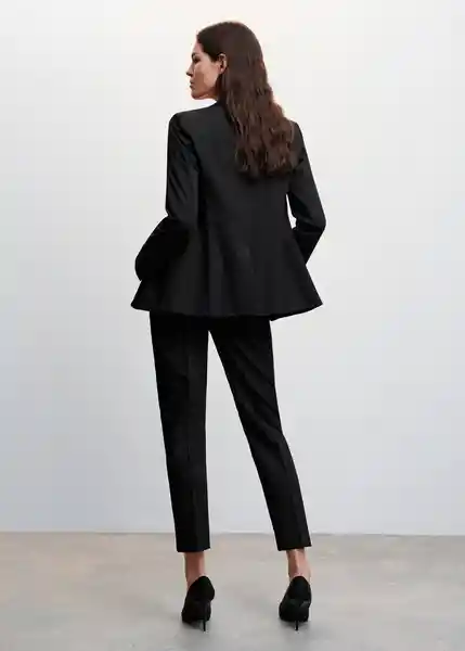 Blazer Americana Boreal Negro Talla 52 Mujer Mango