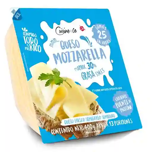 Queso Mozzarella Ligero Cuisine & Co X25 Tajadas