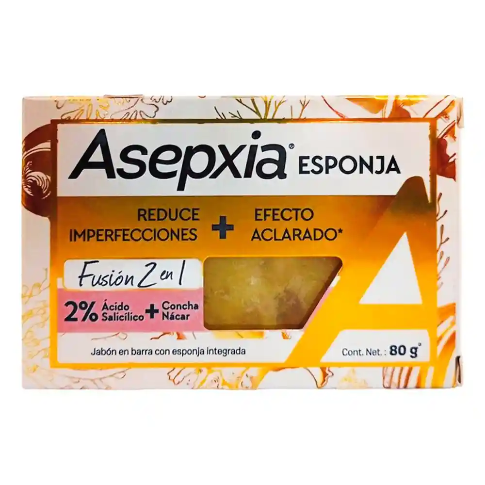 Jabon Asepxia Barra Esponja Integrada Acido (80 Gr)