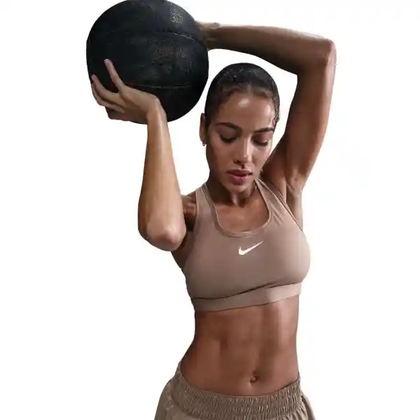 Nike Brásier W Swsh Med Spt Top Para Entrenamiento Mujer Café XS