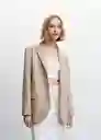 Blazer Americana Carmen Marrón Talla S Mujer Mango