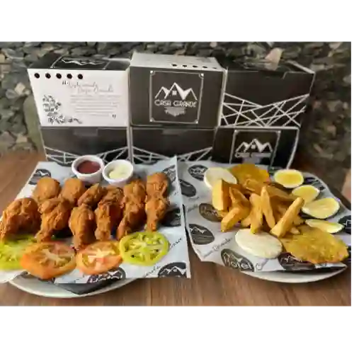 Alitas x12 + papas + 2 coca-colas
