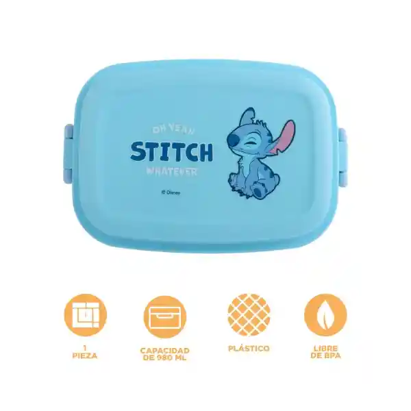 Disney Contenedor Alimentos Doble Capa Lilo & Stitch Azul 980 mL