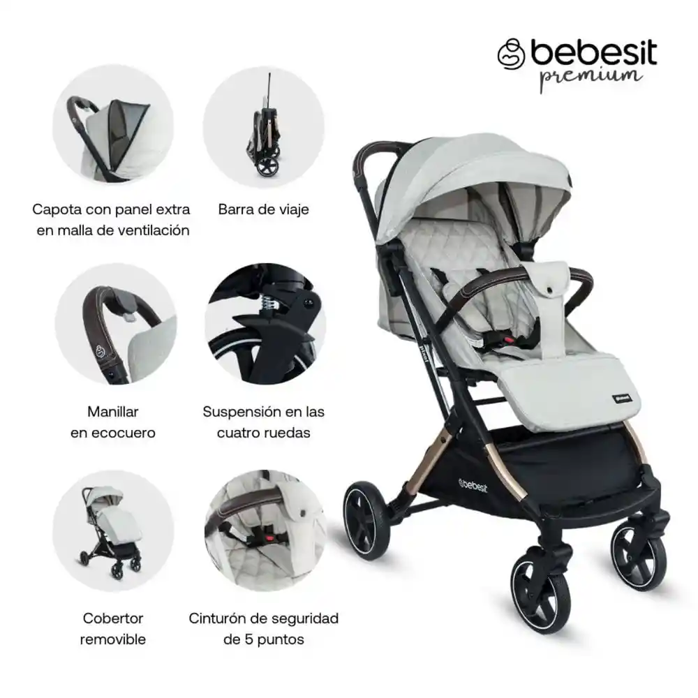 Coche Compacto Pixel Beige Bebesit J608sbg