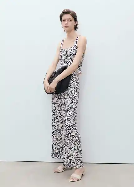 Pantalón Coco Crudo Talla L Mujer Mango
