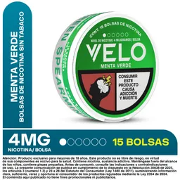 VELO Bolsas de Nicotina Menta Verde 4MG