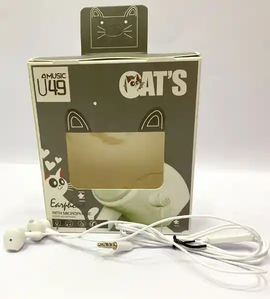 Audífonos Estilo Gato White Con Conecto Tipo Jack