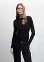 Camiseta Liloca Negro Talla XS Mujer Mango