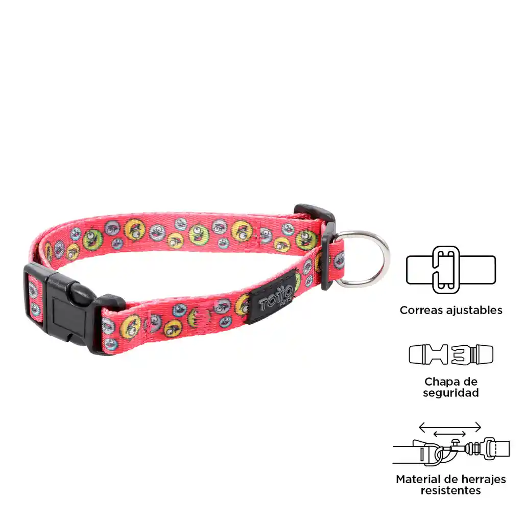 Totto Collar Ajustable Mylu Talla Xs Para Perro Rosado