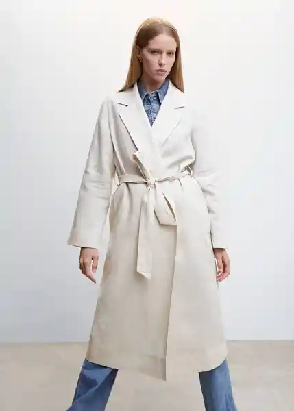 Abrigo Trench Sahara Piedra Talla 18 Mujer Mango