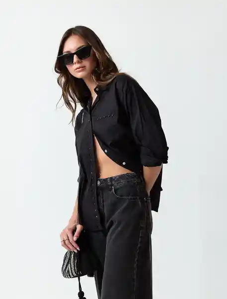 Camisa Negro Puro Herbario L 513F086 Naf Naf