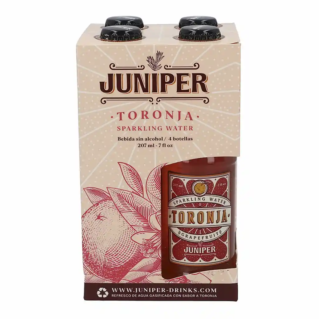 Juniper Pack Bebida Gasificada Sabor a Toronja