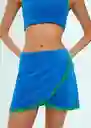 Falda Ginko Azul Talla L Mujer Mango