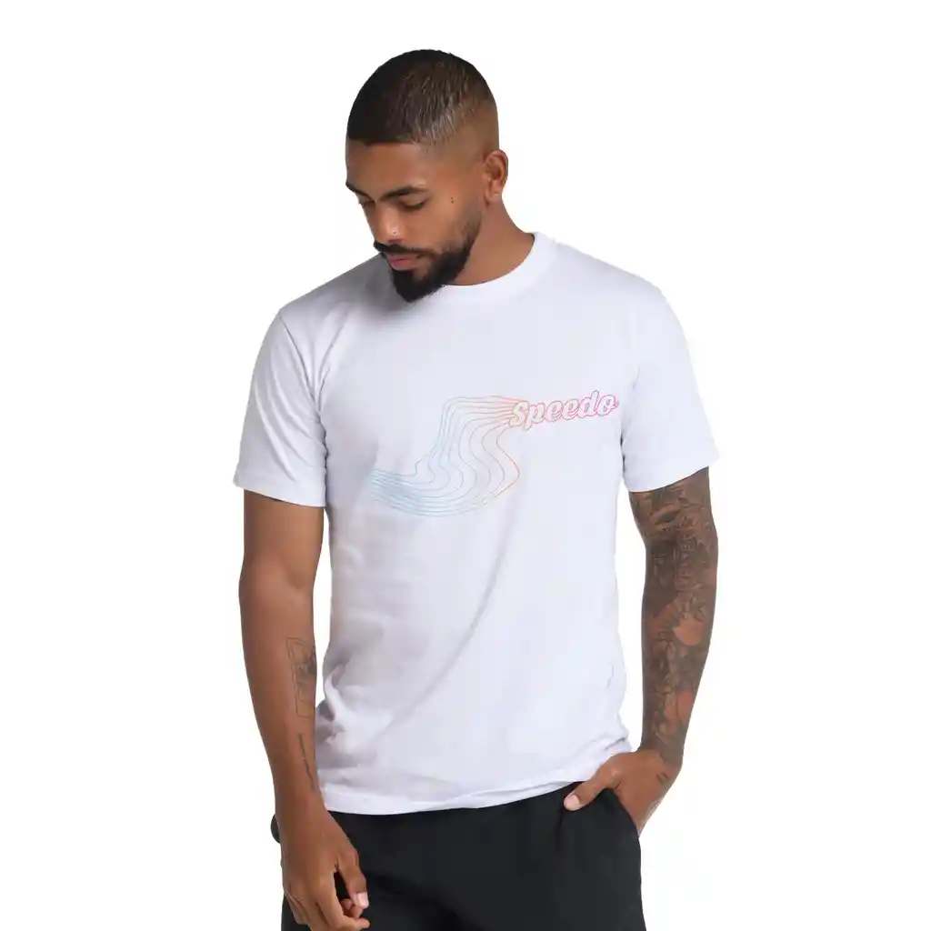 Camiseta Manga Corta Reetro Reel Hombre Blanco-l
