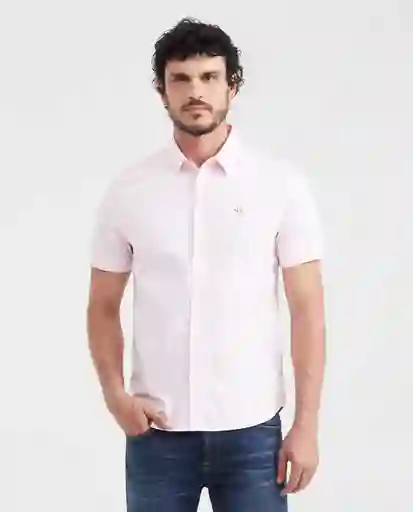 Camiseta Oxford Manga Corta Rosa Simple Claro T S Chevignon
