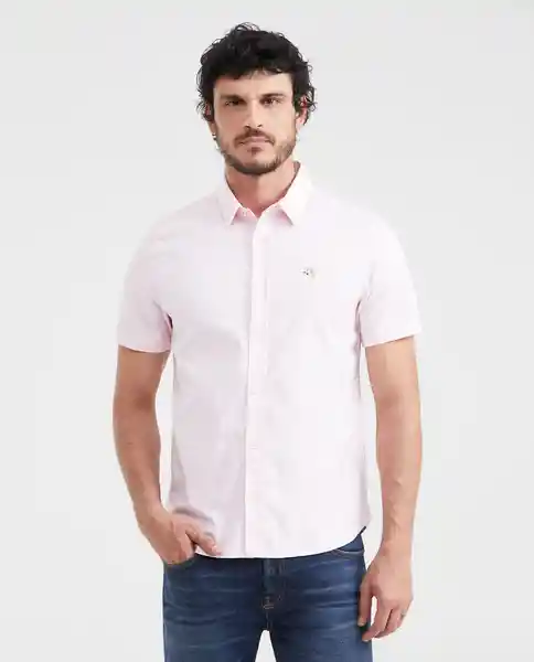 Camiseta Oxford Manga Corta Rosa Simple Claro T S Chevignon