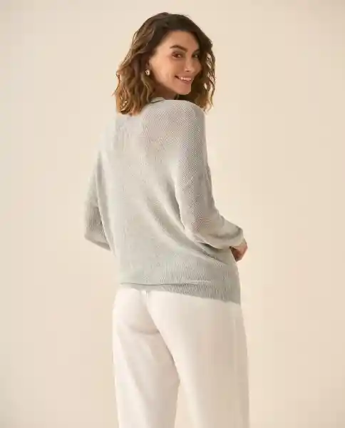 Buzo Tejido Gris Plata Claro Talla M 162G205 Esprit